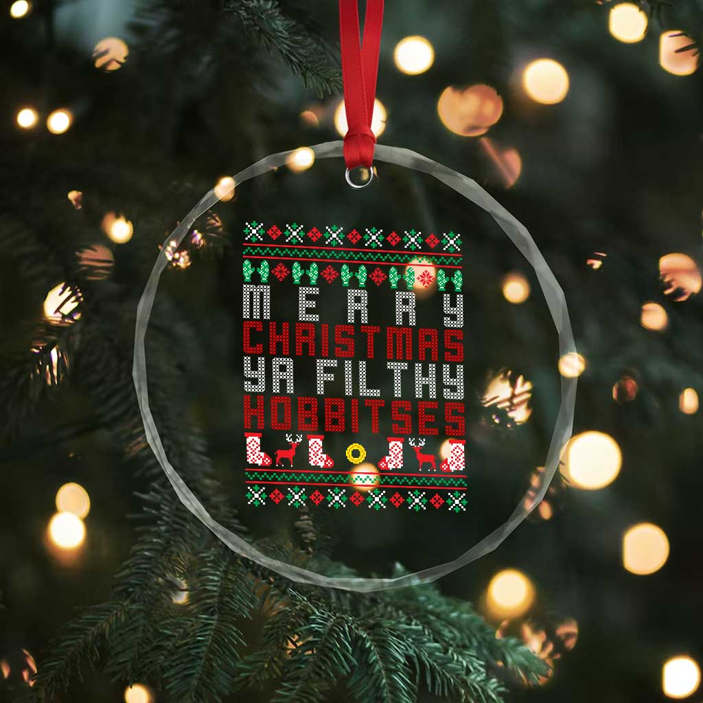 Merry Christmas Ya Filthy Animal Crystal Glass Ornament Funny Fantasy Movie Meme LOL Ugly Xmas - Wonder Print Shop