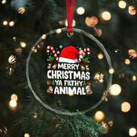 Merry Christmas Ya Filthy Animal Crystal Glass Ornament Funny Home Xmas Alone Movie Pajama - Wonder Print Shop