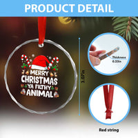 Merry Christmas Ya Filthy Animal Crystal Glass Ornament Funny Home Xmas Alone Movie Pajama - Wonder Print Shop