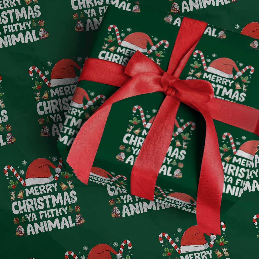 Merry Christmas Ya Filthy Animal Wrapping Paper Roll Funny Home Xmas Alone Movie Pajama - Wonder Print Shop