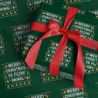 Merry Christmas Ya Filthy Animal Wrapping Paper Roll Ugly Xmas Movie Alone Pajama - Wonder Print Shop