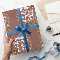 Merry Christmas Ya Filthy Animal Wrapping Paper Roll Ugly Xmas Movie Alone Pajama - Wonder Print Shop