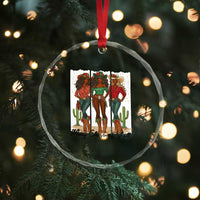 Merry Christmas Y'all Crystal Glass Ornament Funny Western Holiday Gift For Cowgirl - Wonder Print Shop