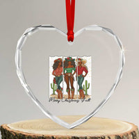 Merry Christmas Y'all Heart Crystal Glass Ornament Funny Western Holiday Gift For Cowgirl - Wonder Print Shop