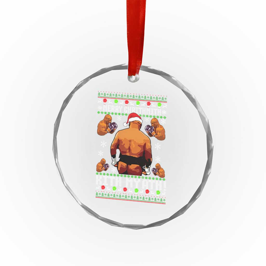 Merry Chrithmith Kith My Ath Funny Ugly Christmas Crystal Glass Ornament - Wonder Print Shop