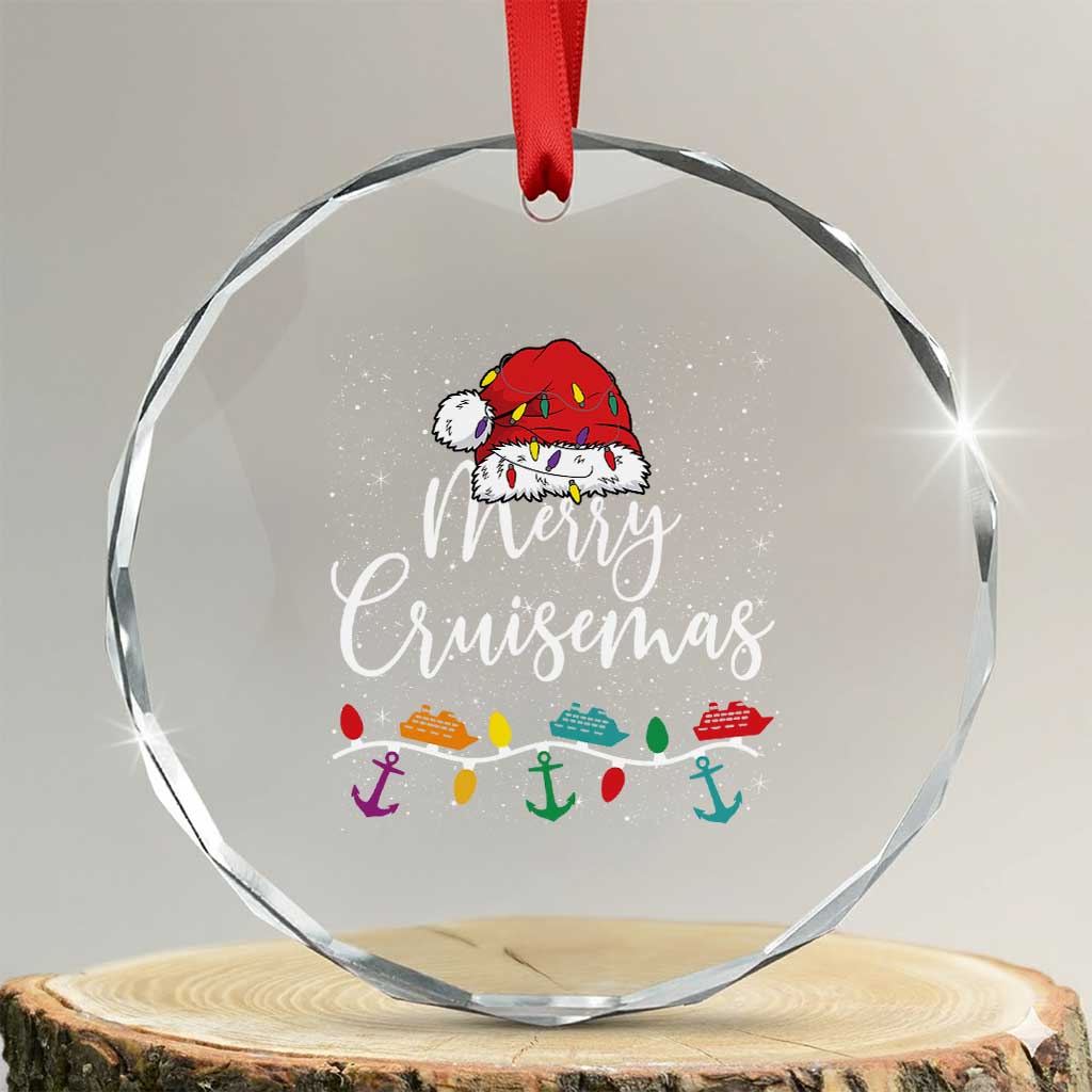 Merry Cruisemas Crystal Glass Ornament Family Christmas Cruise Holiday Trip - Wonder Print Shop