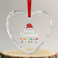 Merry Cruisemas Heart Crystal Glass Ornament Family Christmas Cruise Holiday Trip - Wonder Print Shop