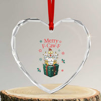 Merry F-Caw-F Chicken Heart Crystal Glass Ornament Funny Christmas Gift - Wonder Print Shop
