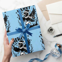 Merry F Caw F Christmas Raven Wrapping Paper Roll Funny Holiday Gift - Wonder Print Shop