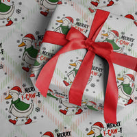 Merry F Caw F Duck Lover Wrapping Paper Roll Funny Christmas Gift - Wonder Print Shop