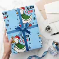 Merry F Caw F Duck Lover Wrapping Paper Roll Funny Christmas Gift - Wonder Print Shop