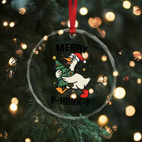 Merry F Caw F Goose Crystal Glass Ornament Funny Christmas Gift - Wonder Print Shop