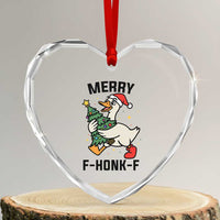 Merry F Caw F Goose Heart Crystal Glass Ornament Funny Christmas Gift - Wonder Print Shop