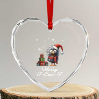Merry F Caw F Raven Lover Heart Crystal Glass Ornament Funny Christmas Gift - Wonder Print Shop