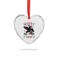 Merry F Caw F Raven Lover Heart Crystal Glass Ornament Funny Holidays Gift - Wonder Print Shop