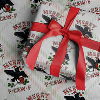 Merry F Caw F Raven Lover Wrapping Paper Roll Funny Holidays Gift - Wonder Print Shop