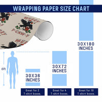 Merry F Caw F Raven Lover Wrapping Paper Roll Funny Holidays Gift - Wonder Print Shop