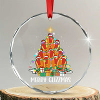 Merry Glizzmas Crystal Glass Ornament Funny Hotdog Christmas Tree - Wonder Print Shop