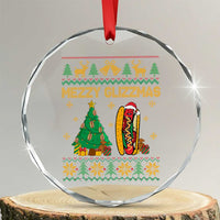 Merry Glizzmas Crystal Glass Ornament Funny Hotdog Xmas Tree Hot Ugly Christmas - Wonder Print Shop