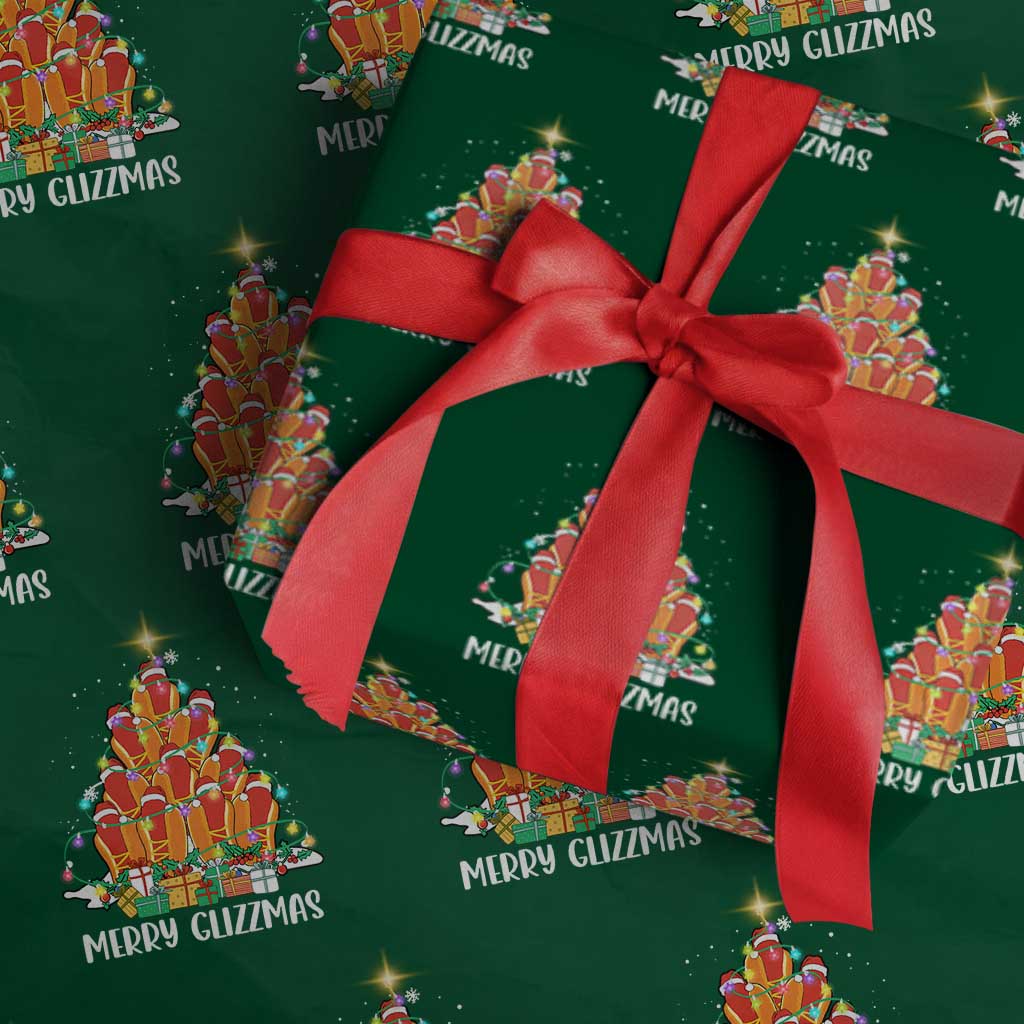 Merry Glizzmas Wrapping Paper Roll Funny Hotdog Christmas Tree