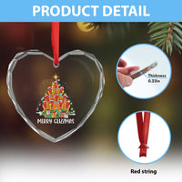 Merry Glizzmas Heart Crystal Glass Ornament Funny Hotdog Christmas Tree - Wonder Print Shop