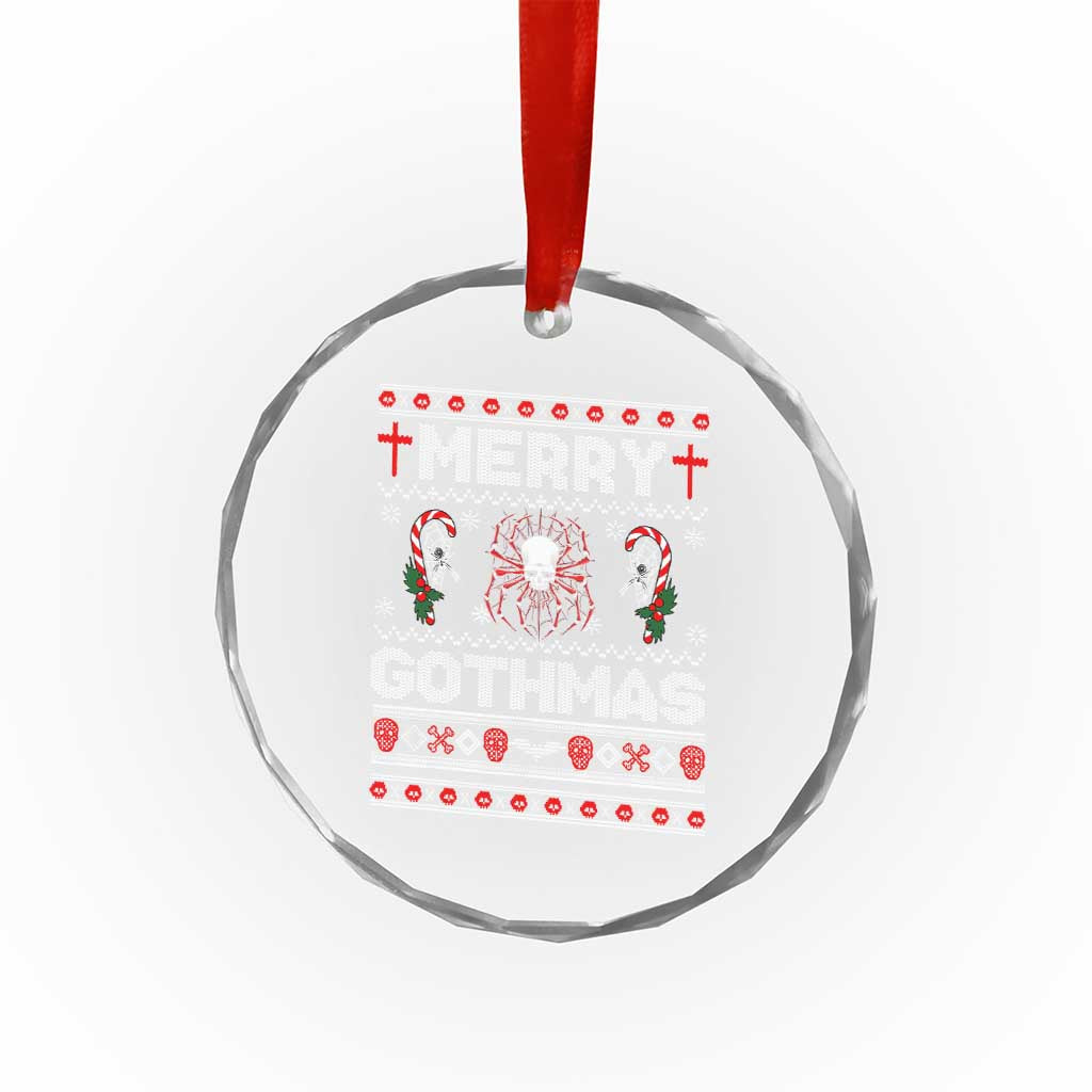 Merry Gothmas Goth Xmas Spider Skulls Crystal Glass Ornament TS09