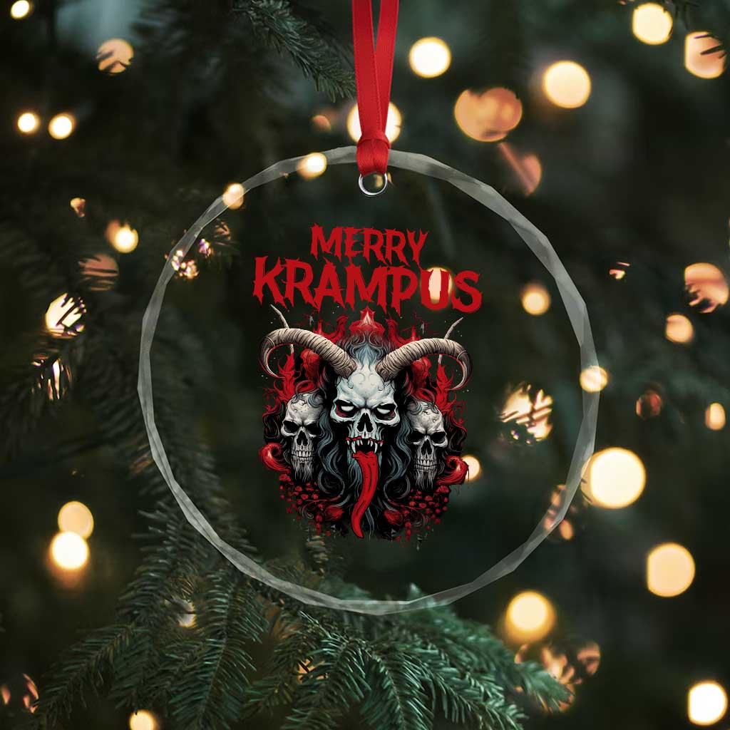 Merry Krampus Crystal Glass Ornament Horor Xmas Evil TS09