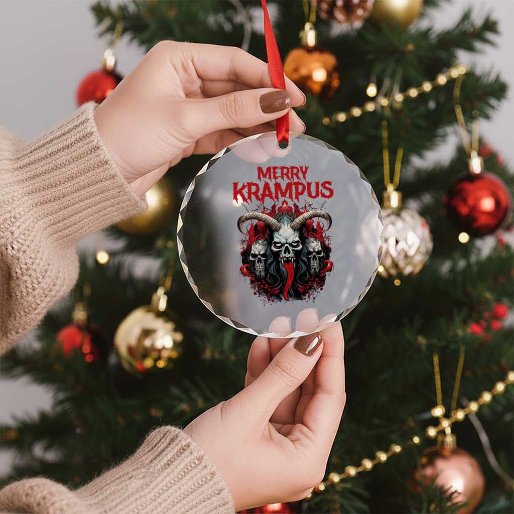 Merry Krampus Crystal Glass Ornament Horor Xmas Evil TS09
