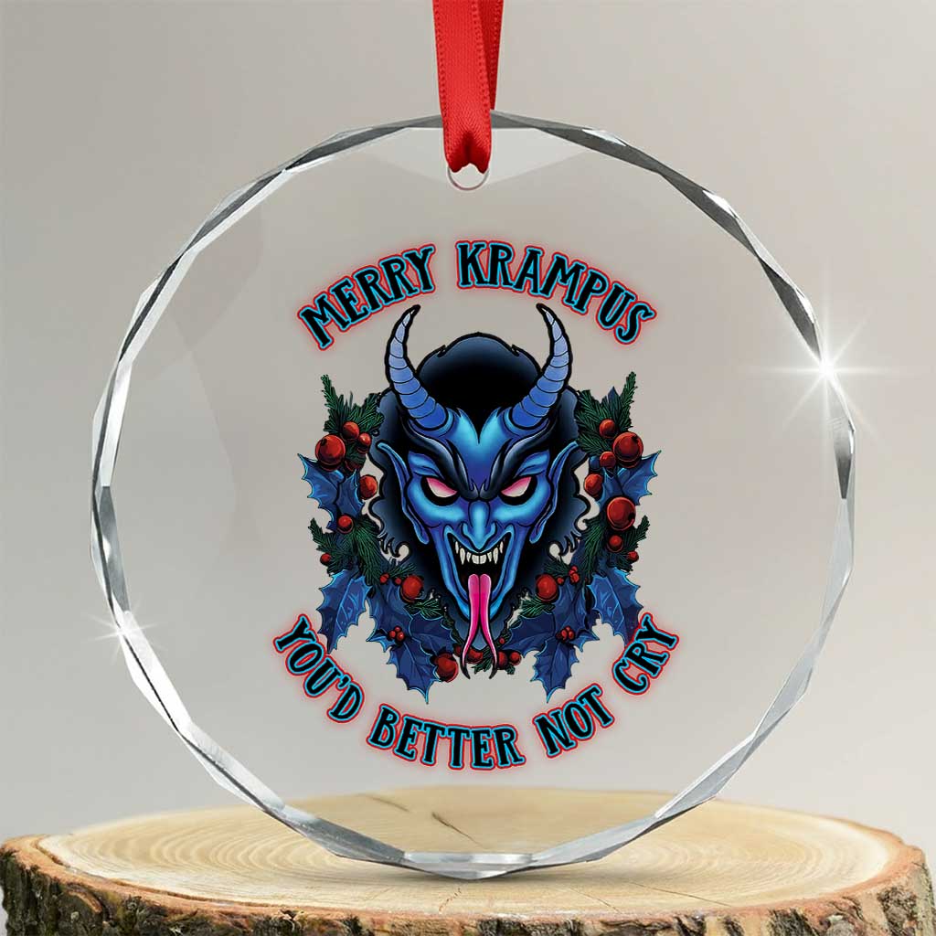 Merry Krampus Crystal Glass Ornament You'd Better Not Cry Horor Xmas TS09