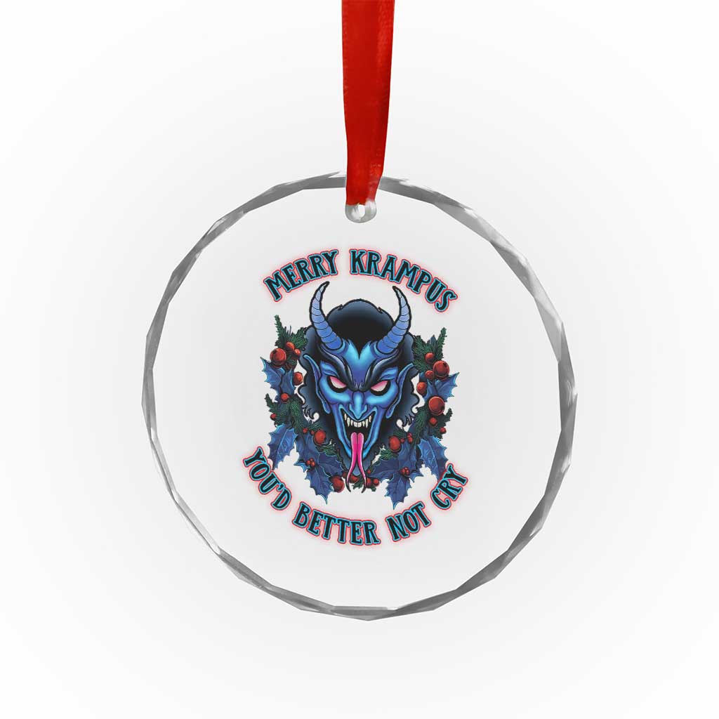 Merry Krampus Crystal Glass Ornament You'd Better Not Cry Horor Xmas TS09