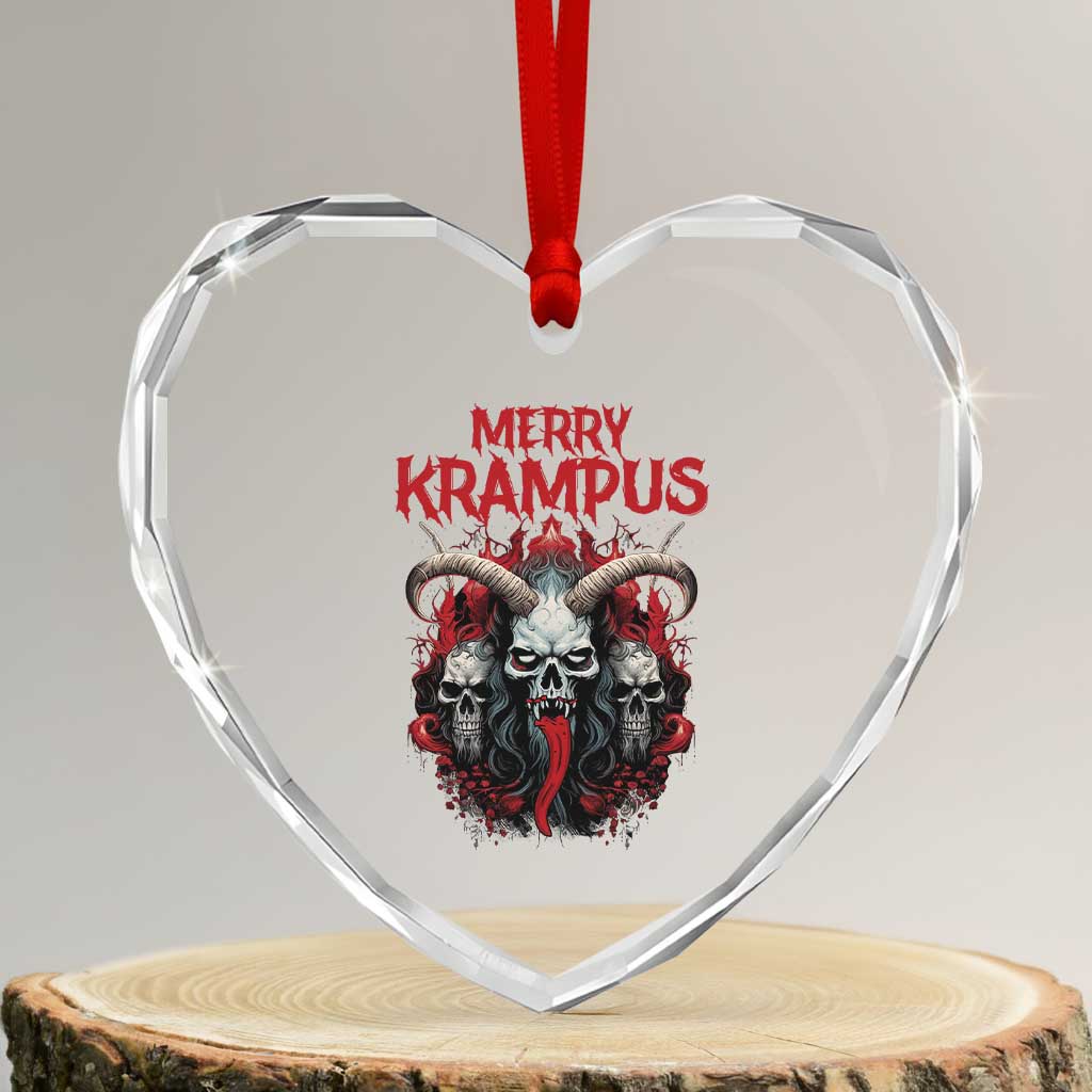 Merry Krampus Heart Crystal Glass Ornament Horor Xmas Evil - Wonder Print Shop