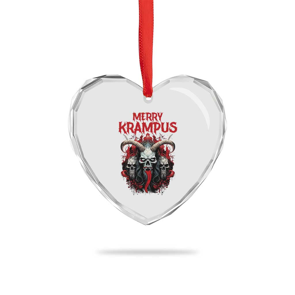 Merry Krampus Heart Crystal Glass Ornament Horor Xmas Evil - Wonder Print Shop