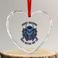 Merry Krampus Heart Crystal Glass Ornament You'd Better Not Cry Horor Xmas - Wonder Print Shop