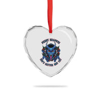 Merry Krampus Heart Crystal Glass Ornament You'd Better Not Cry Horor Xmas - Wonder Print Shop