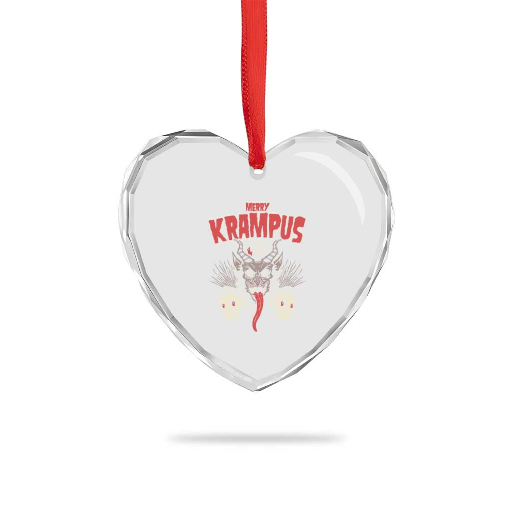 Merry Krampus Xmas Heart Crystal Glass Ornament Naughty Xmas Psychobilly Horror - Wonder Print Shop