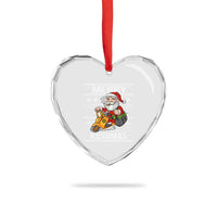 Merry Kushmas Heart Crystal Glass Ornament Ugly Santa Smoking Cannabis Weed 420 Xmas - Wonder Print Shop