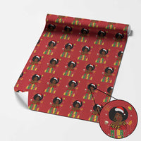 Merry Kwanzaa African American Girl Santa Hat Wrapping Paper Roll Christmas Gift - Wonder Print Shop