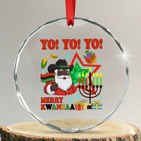 Merry Kwanzaa Black Santa Cowboy Crystal Glass Ornament African Heritage Celebration Gift - Wonder Print Shop