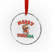 Merry Kwanzaa Cowboy Black Santa Crystal Glass Ornament African American Christmas Gift - Wonder Print Shop