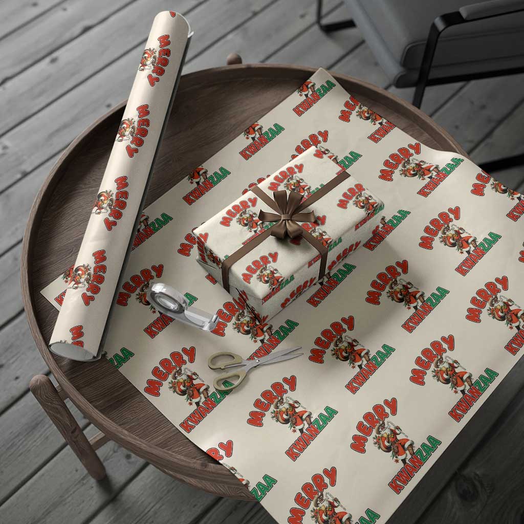 Merry Kwanzaa Cowboy Black Santa Wrapping Paper Roll African American Christmas Gift - Wonder Print Shop