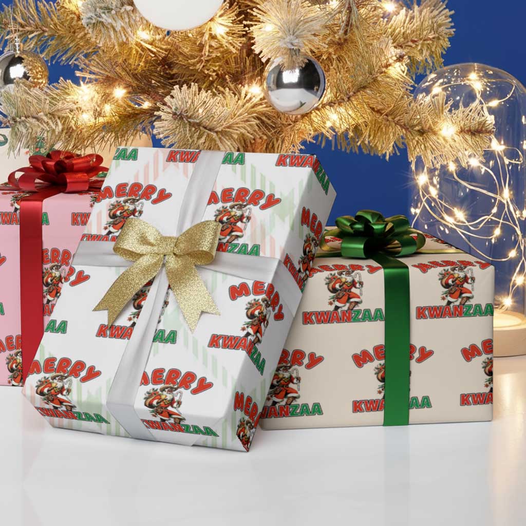 Merry Kwanzaa Cowboy Black Santa Wrapping Paper Roll African American Christmas Gift - Wonder Print Shop