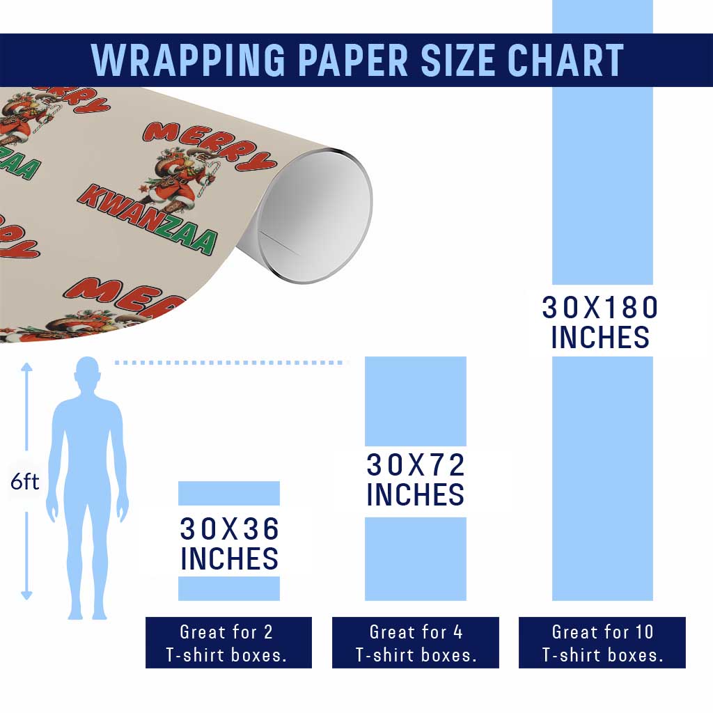 Merry Kwanzaa Cowboy Black Santa Wrapping Paper Roll African American Christmas Gift - Wonder Print Shop