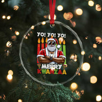 Merry Kwanzaa Crystal Glass Ornament African American Santa Black Christmas TS09