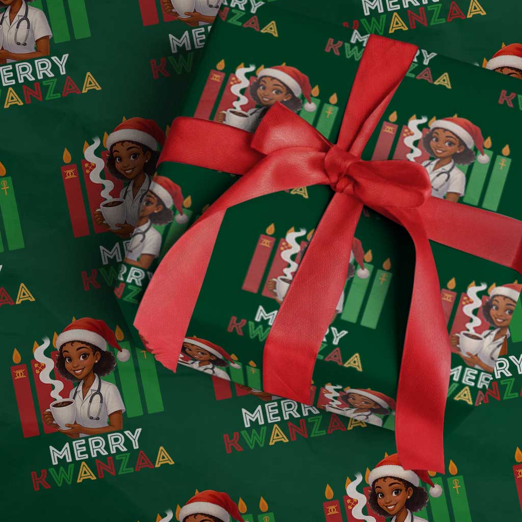 Merry Kwanzaa Wrapping Paper Roll Nurse African American Holiday Celebration Gift - Wonder Print Shop