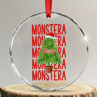 Merry Monstera Crystal Glass Ornament Plant Lover Christmas Gift - Wonder Print Shop