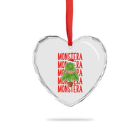 Merry Monstera Heart Crystal Glass Ornament Plant Lover Christmas Gift - Wonder Print Shop