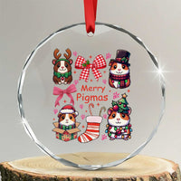 Merry Pigmas Crystal Glass Ornament Funny Guinea Pig Cavy Lover Holiday Gift - Wonder Print Shop