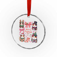Merry Pigmas Crystal Glass Ornament Funny Guinea Pig Cavy Lover Holiday Gift - Wonder Print Shop