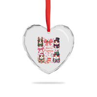 Merry Pigmas Heart Crystal Glass Ornament Funny Guinea Pig Cavy Lover Holiday Gift - Wonder Print Shop