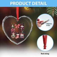 Merry Pigmas Heart Crystal Glass Ornament Funny Guinea Pig Cavy Lover Holiday Gift - Wonder Print Shop